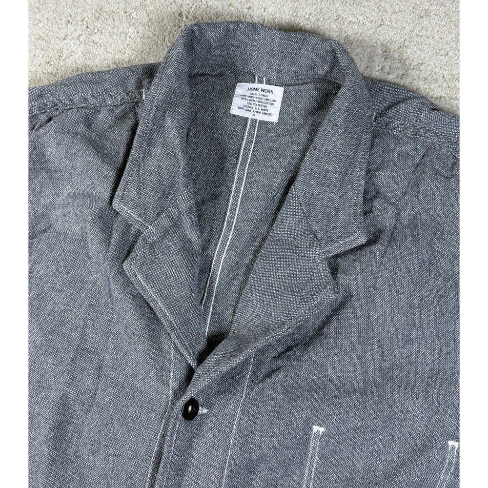 Save Khaki United Home Work Jacket Men's XL Gray Cotton Made USA Workwear